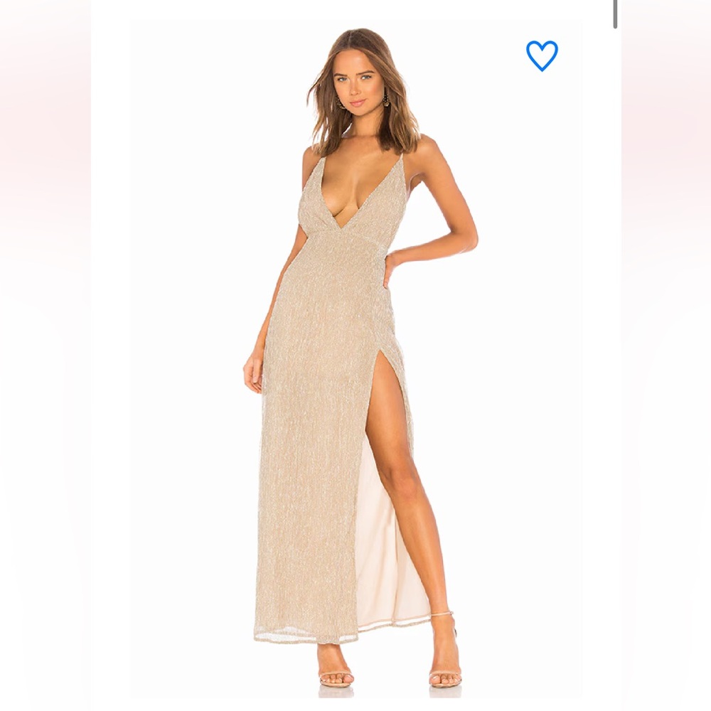 Superdown hailee high slit maxi dress, size small